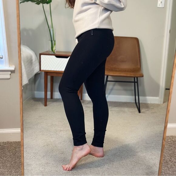 ZARA STRETCH BLACK ZIPPERED MID-RISE LEGGING PANT TROUSERS Sizes XS, 24” - Picture 4 of 12